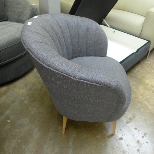 1459 - A grey textured weave shell back side chair