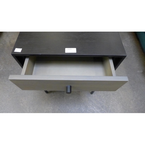 1479 - A black painted single drawer lamp table * this lot is subject to VAT