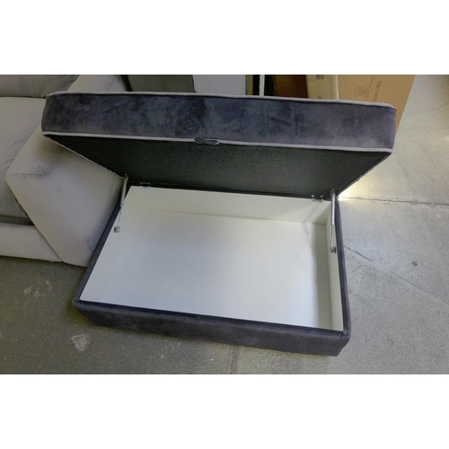 1524 - A grey velvet ottoman footstool