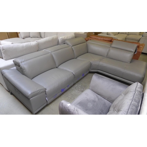 1562 - Kuka Rachel Mid grey Rfh Sectional sofa, Original RRP £1999.99 + VAT (4168A-18) *This lot is subject... 