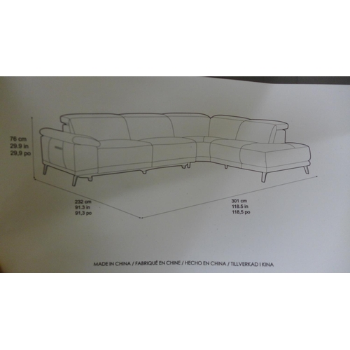 1562 - Kuka Rachel Mid grey Rfh Sectional sofa, Original RRP £1999.99 + VAT (4168A-18) *This lot is subject... 