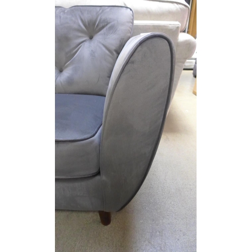 1563 - A hoxton grey velvet armchair