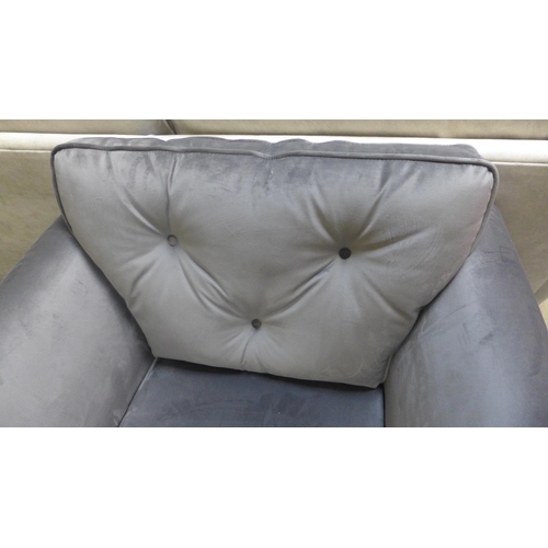 1563 - A hoxton grey velvet armchair