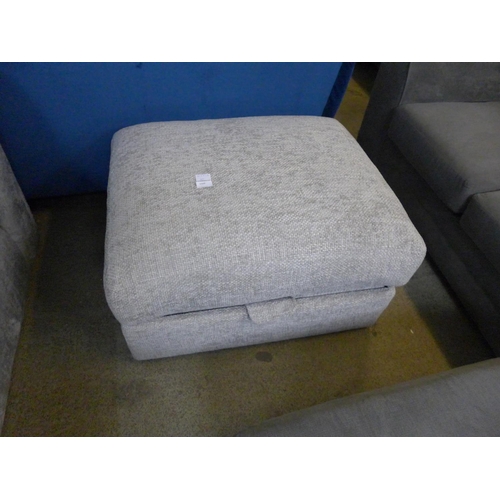 1569 - A light grey textured weave ottoman footstool