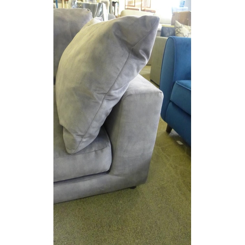 1579 - A grey sharkskin effect LHF four seater sofa/chaise