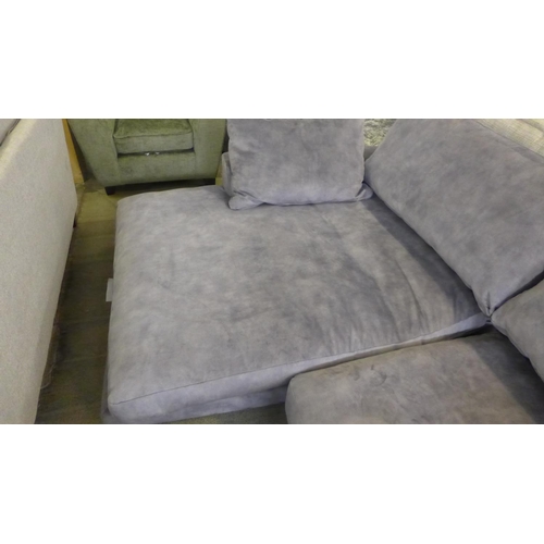 1579 - A grey sharkskin effect LHF four seater sofa/chaise