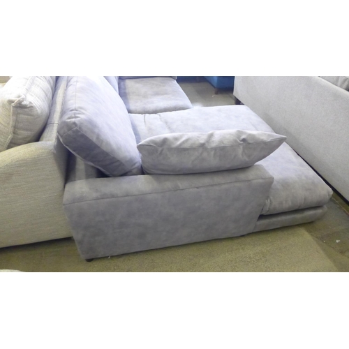 1579 - A grey sharkskin effect LHF four seater sofa/chaise