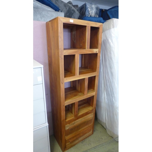 1619 - An Indian hardwood two drawer display unit