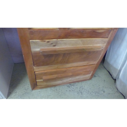 1619 - An Indian hardwood two drawer display unit