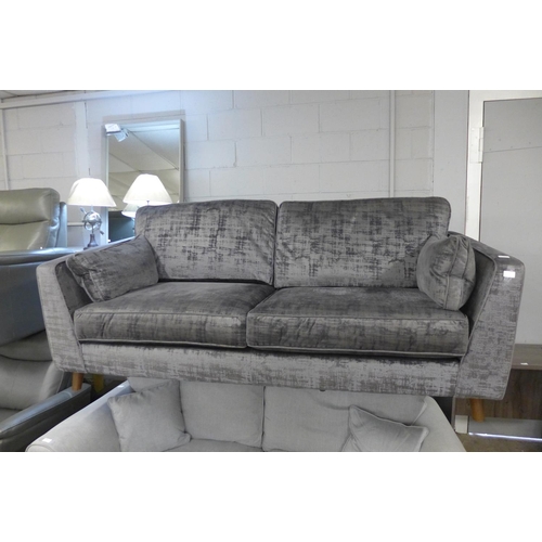 1414 - A Barker and Stonehouse 'Dolce' magnesium velvet four seater sofa - worn