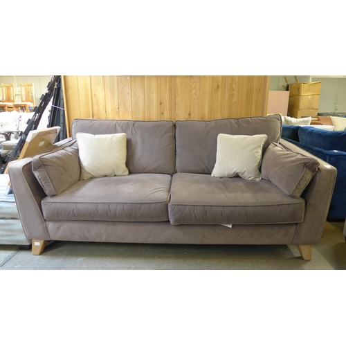 1520 - A Barker and Stonehouse mink velvet upholstered four seater sofa