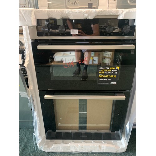 3028 - Zanussi Built In Airfry Double Oven H888xW594xD568   -  Model No  ZKCNA4X1  , Original RRP £440.84  ... 