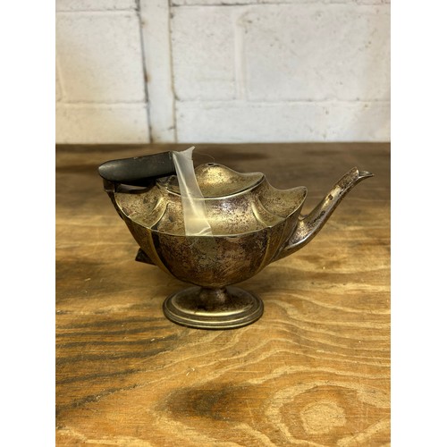 2243 - Vintage teapots and other metal ware