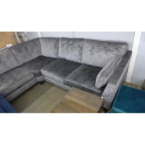 1427 - A Barker and Stonehouse 'Dolce' magnesium velvet six seater left hand facing corner sofa