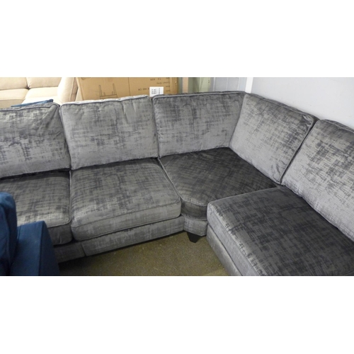 1427 - A Barker and Stonehouse 'Dolce' magnesium velvet six seater left hand facing corner sofa