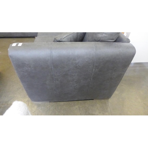 1509 - A grey vegan leather five seater corner sofa