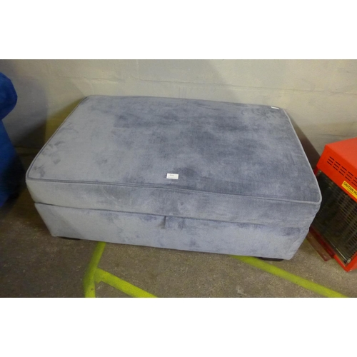 1511 - An Indigo textured velvet upholstered large ottoman footstool