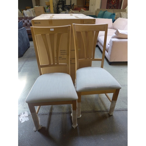 1519 - A set of six oak and grey upholstered dining chairs