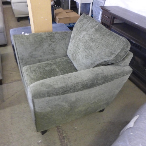 1580 - A moss green upholstered armchair