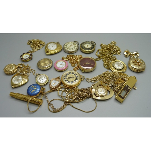 1007 - A collection of fob and pendant watches