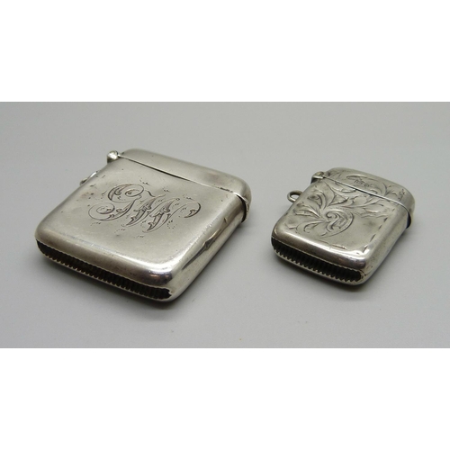 1032 - Two silver vesta cases, 56g