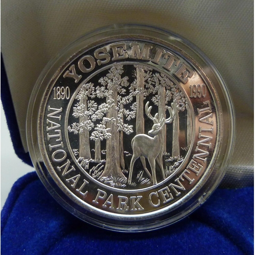 1039 - A silver Proof Yosemite National Park Centennial coin, 32g