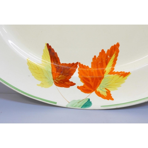 608 - A Clarice Cliff maple leaf serving plate, 42cm