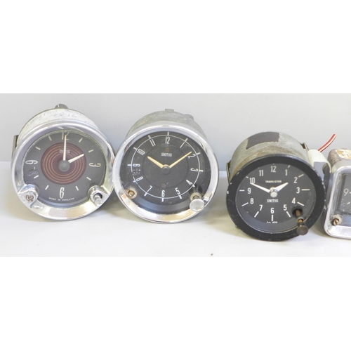 631 - Six Smiths car clocks