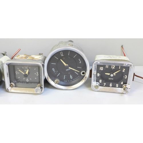 631 - Six Smiths car clocks