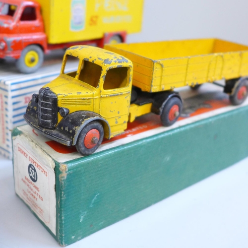 644 - Four Dinky Supertoys die-cast model vehicles comprising 533, 521, 923 and 504