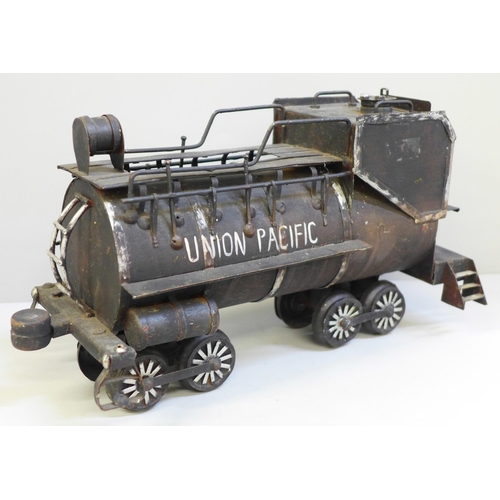 648 - A Union Pacific hand made tin plate train