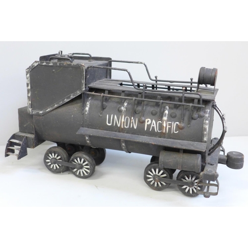 648 - A Union Pacific hand made tin plate train