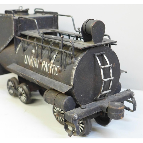 648 - A Union Pacific hand made tin plate train