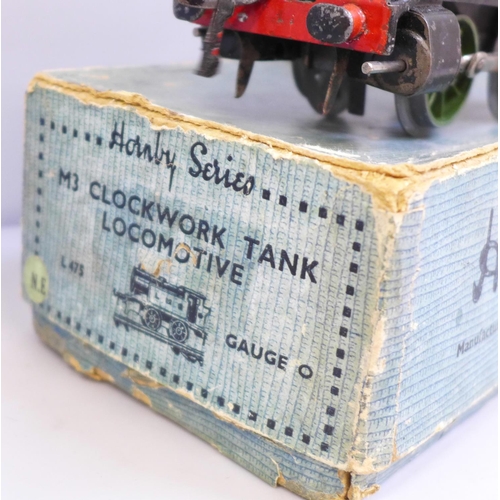 664 - A vintage Hornby M3 clockwork tank locomotive, working order with key