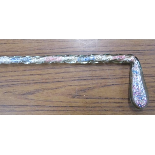 665 - A glass barleytwist walking cane