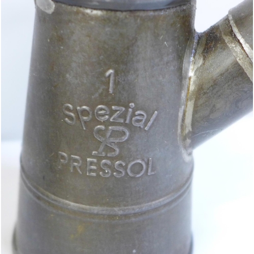 669 - Two unusual oil dispensers comprising a German Spezial Pressol and Mac Stan