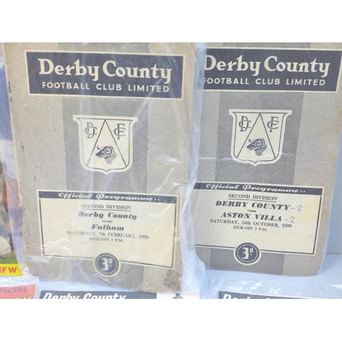 688 - Football programmes including 1950s Derby County