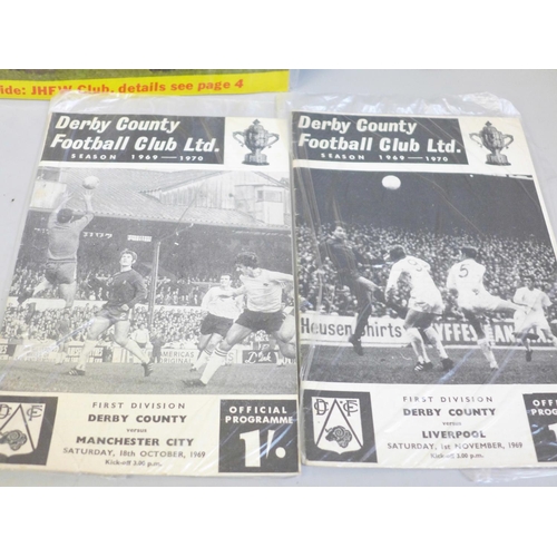 688 - Football programmes including 1950s Derby County