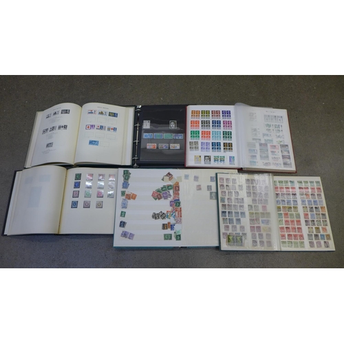 743 - Six albums/stockbooks with GB stamps, mainly used