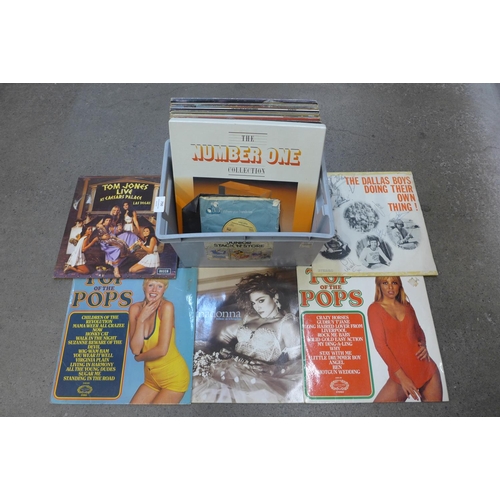 750 - A collection of LP records including Madonna, Tom Jones and Elvis Presley