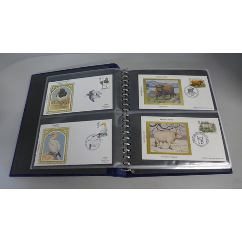 767 - Stamps:- album of Benham single stamp silk GB first day covers, 76 covers in sets