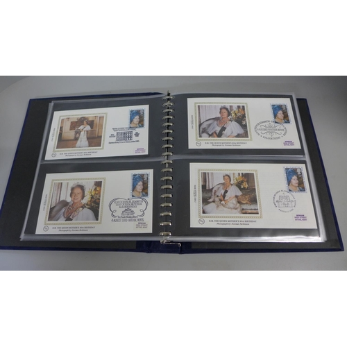 767 - Stamps:- album of Benham single stamp silk GB first day covers, 76 covers in sets