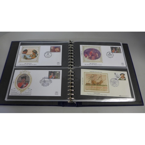 767 - Stamps:- album of Benham single stamp silk GB first day covers, 76 covers in sets