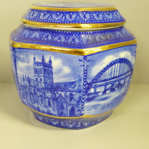 780 - Two Ringtons lidded blue and white pots, one other and a small Oriental vase