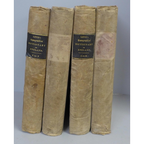 790 - Four volumes, Lewis's Topographical Dictionary of England 1831, lacking maps