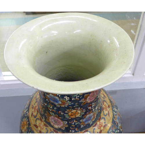 799 - A Japanese temple vase, 81cm