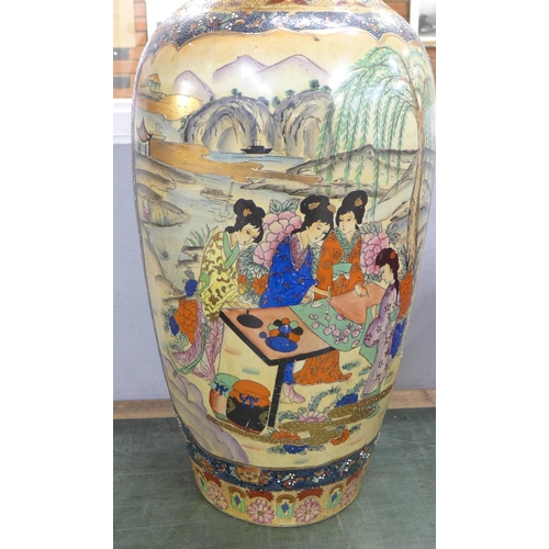 799 - A Japanese temple vase, 81cm