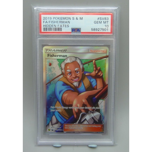 837 - A PSA '10' Fisherman full art Pokemon card