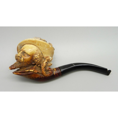 856 - A Meerschaum pipe, cased