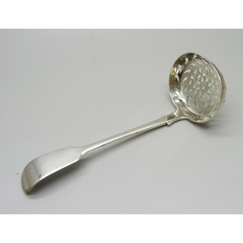 869 - A Victorian silver sifter ladle, London 1857, 28g